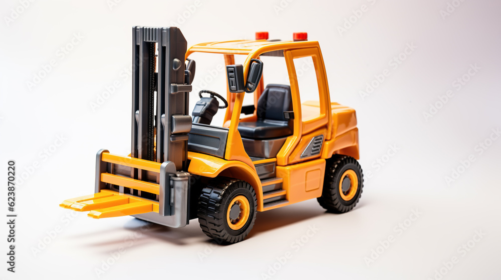 Powerful Lifting Solutions: a Forklift Illustration on a White Background, Generative AI