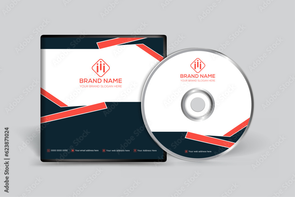 CD cover design with red color