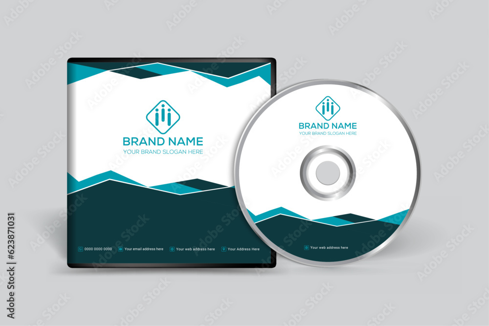 Clean and blue color CD cover template
