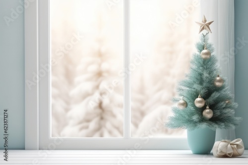 Christmas background. Illustration AI Generative.