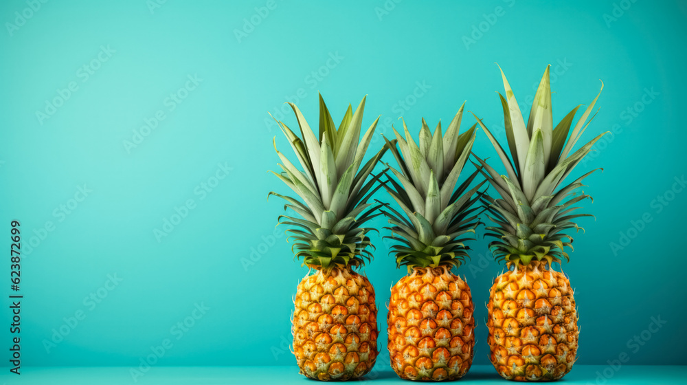 Surreal minimalism background with pineapples Surreal minimalism background with pineapples