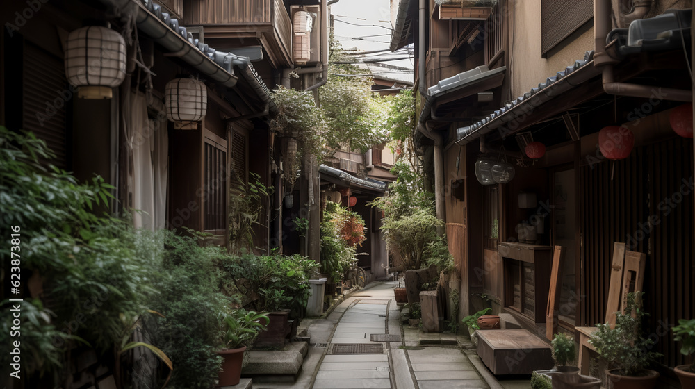 Fototapeta premium Delve into the mesmerizing world of architecture as we explore the beauty of old buildings. 🏛️✨ This captivating photograph showcases the intricate details and timeless charm of an old building.