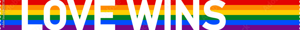 レインボーカラーのライン＆LOVE WINS / LGBT / LGBTQ
