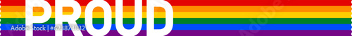 レインボーカラーのライン＆PROUD / LGBT / LGBTQ
