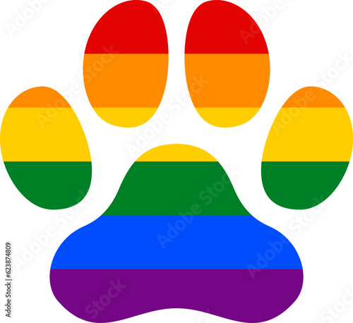 レインボーカラーの犬の足跡 / LGBT / LGBTQ
