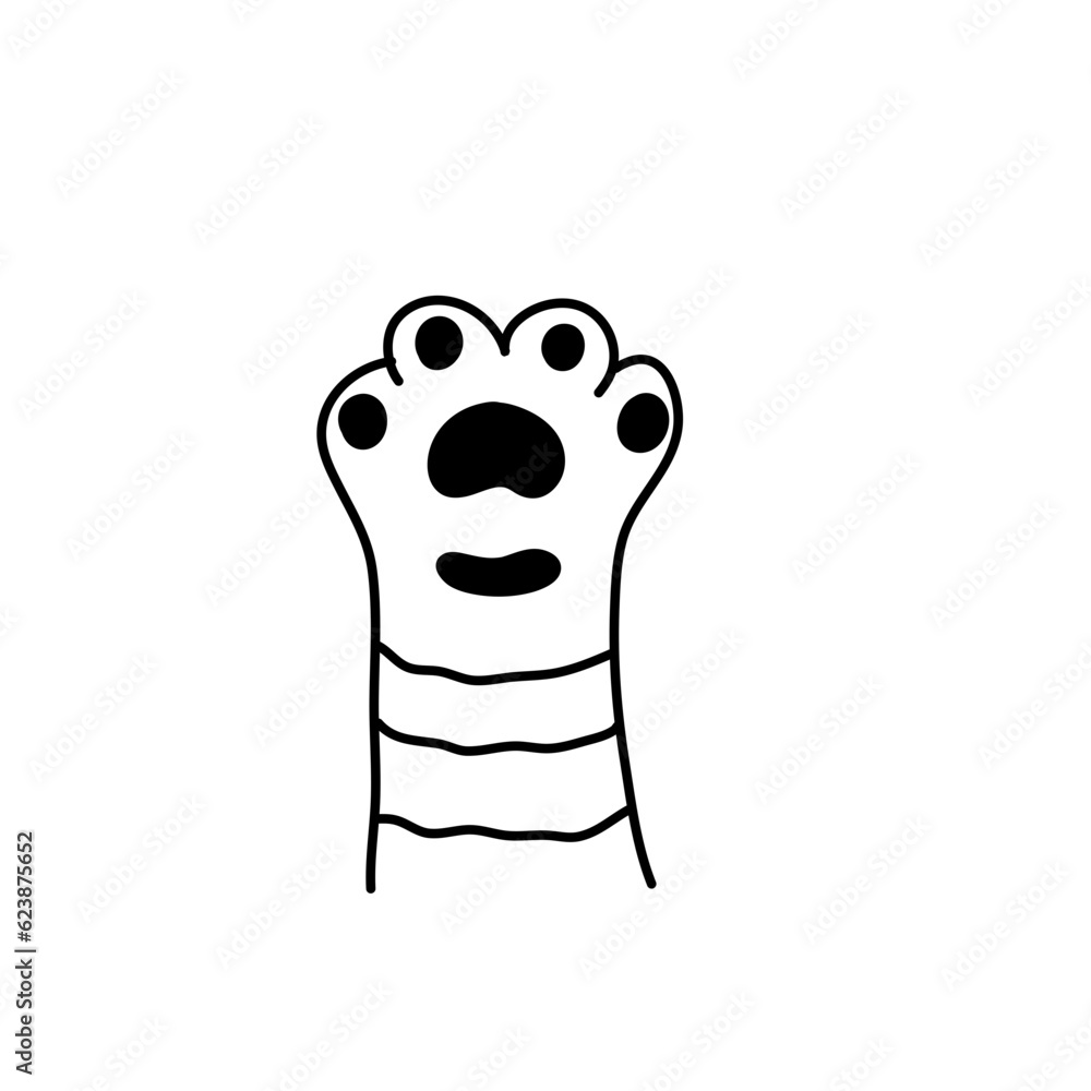 Cat paw. dog paw. cat breed vector doodle illustration Cat paw. dog paw. cat breed vector doodle illustration