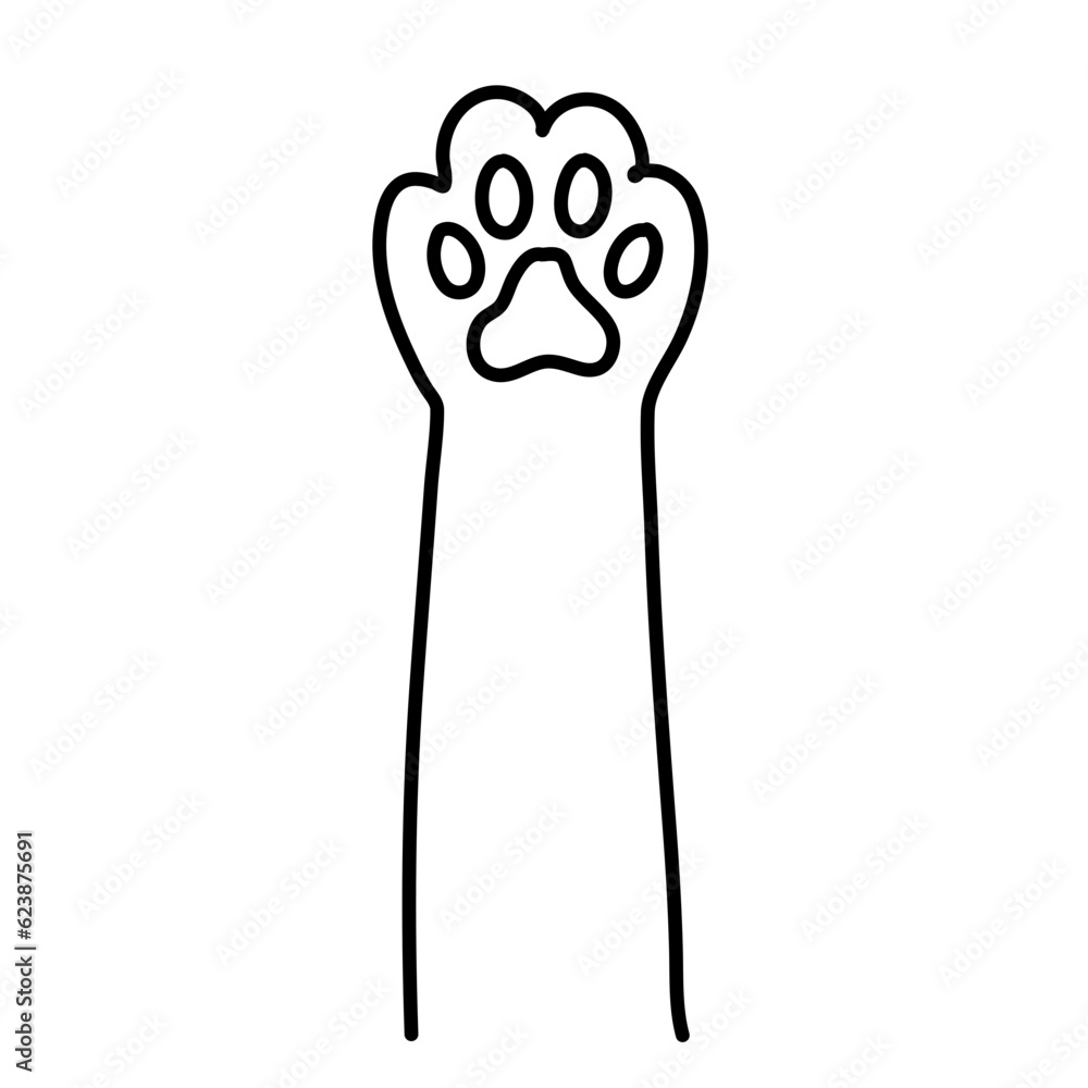 Cat paw. dog paw. cat breed vector doodle illustration Cat paw. dog paw. cat breed vector doodle illustration