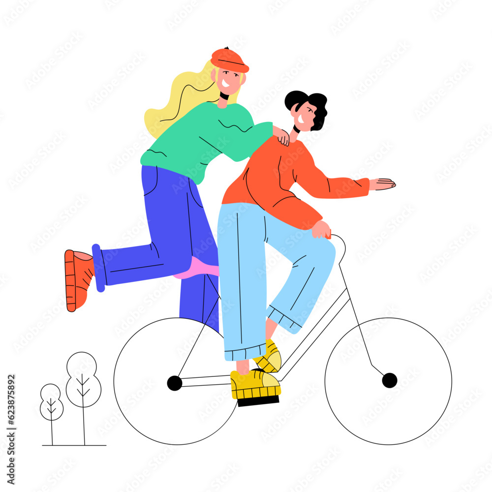 Friends Cycling