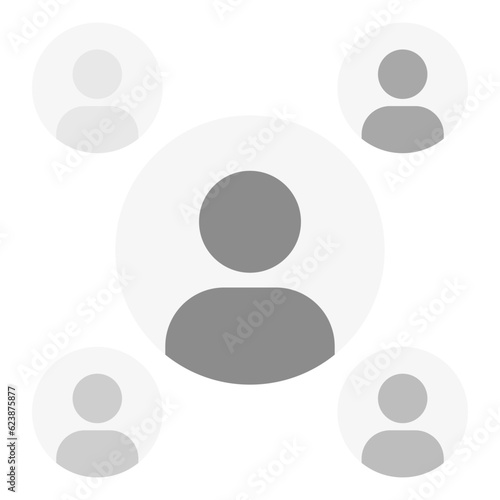 Vector flat illustration in grayscale. Avatar, user profile, person icon, gender neutral silhouette, profile picture. Suitable for social media profiles, icons, screensavers and as a template.