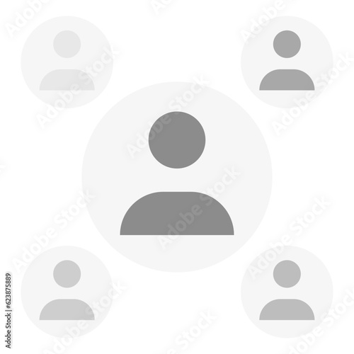 Vector flat illustration in grayscale. Avatar, user profile, person icon, gender neutral silhouette, profile picture. Suitable for social media profiles, icons, screensavers and as a template.
