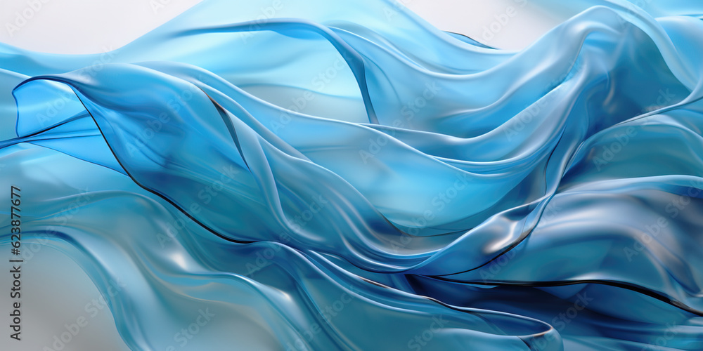 Fototapeta premium Water-gel wave blue texture background.