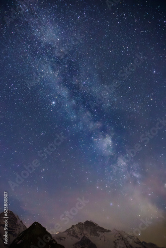 Jungfrau under the star night and milky way