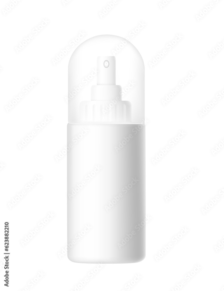 Blank template of spray can antiperspirant deodorant plastic package of cosmetic mock up vector illustration isolated on white background Blank template of spray can antiperspirant deodorant plastic package of cosmetic mock up vector illustration isolated on white background