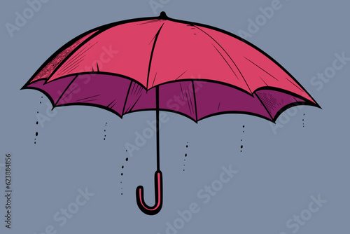 pink and purple umbrella with raindrops