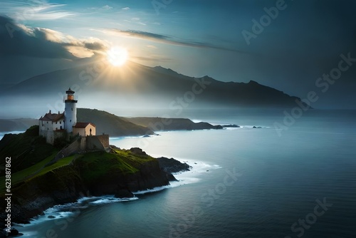 lighthouse at sunset © Shahzaib