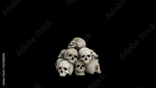 Skulls animation with transparent (alpha) background photo