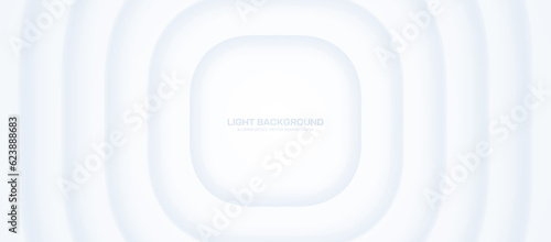 Expanding Pulsing Smooth Lines 3D Vector High-Tech Minimalistic White Abstract Background. 3D Blurred Smooth Layered Concentric Dynamic Structure Hi-Tech Science Conceptual Wide Minimal Art Wallpaper