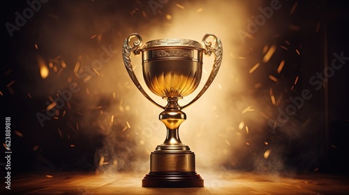 Fotografiet Golden trophy cup , winners golden cup