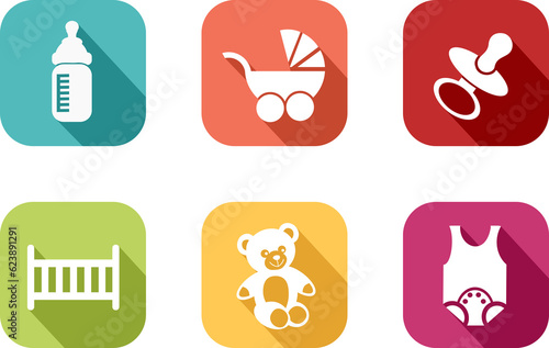 Icon illustrating the world of babies  on a transparent background in PNG format