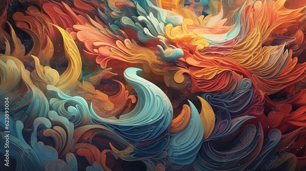 an abstract painting of a dragon with a sky in the background. generative ai an abstract painting of a dragon with a sky in the background. generative ai