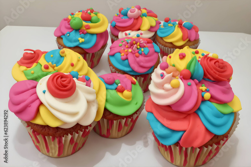 cupcakes with frosting and sprinkles