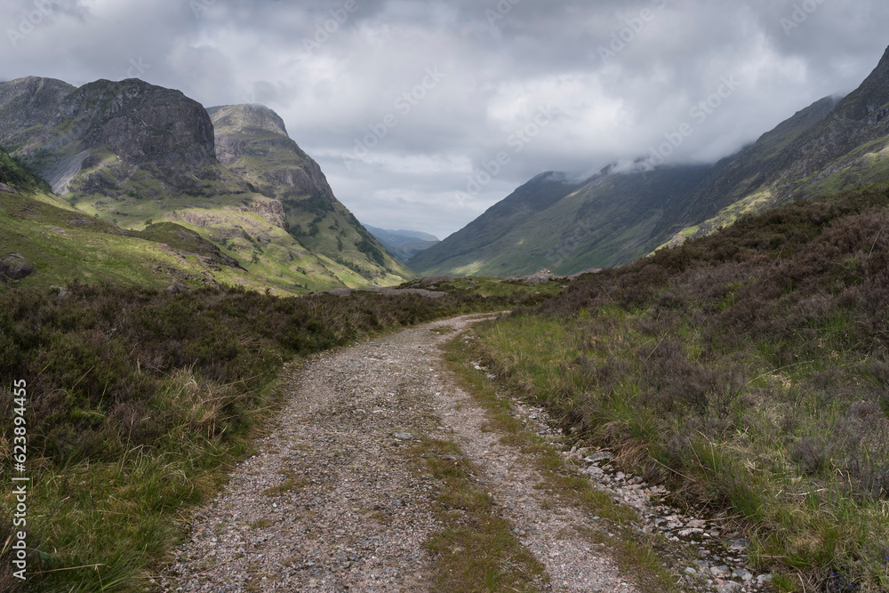 Landscape view in the Glencoe valley.