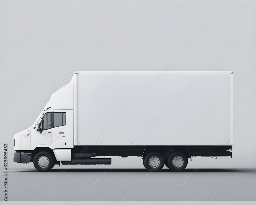 Delivery or Cargo Truck on Neutral Background Delivery or Cargo Truck on Neutral Background