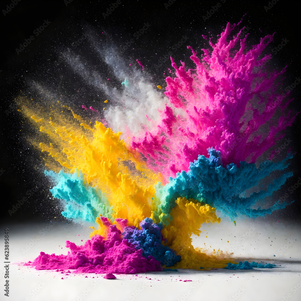 Multi-Colored Holi Powder Paint Explosion