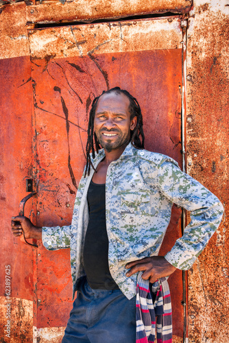 Fototapeta Naklejka Na Ścianę i Meble -  village young african Rastafarian man with dreadlocks