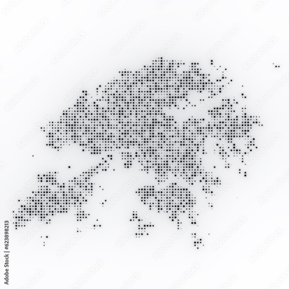 Fototapeta premium Map of Hong Kong on a black background