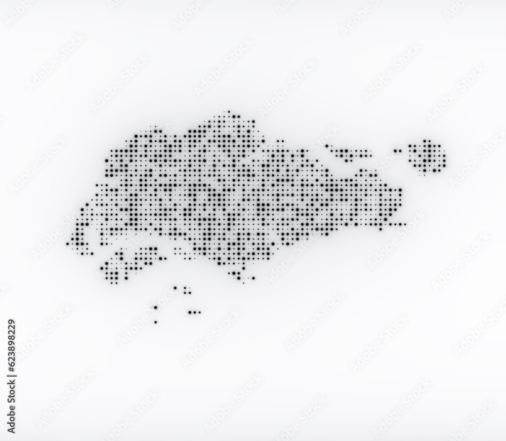 Map of Singapore on a white background