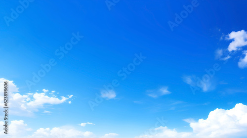 Blue summer sky with clouds created with generative AI