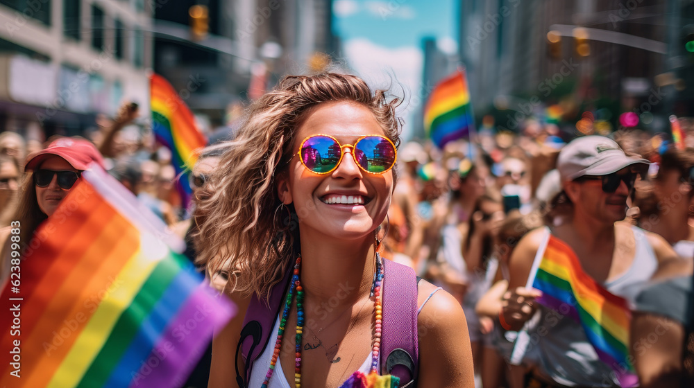 A Girl at Pride Parade Celebration A Girl at Pride Parade Celebration