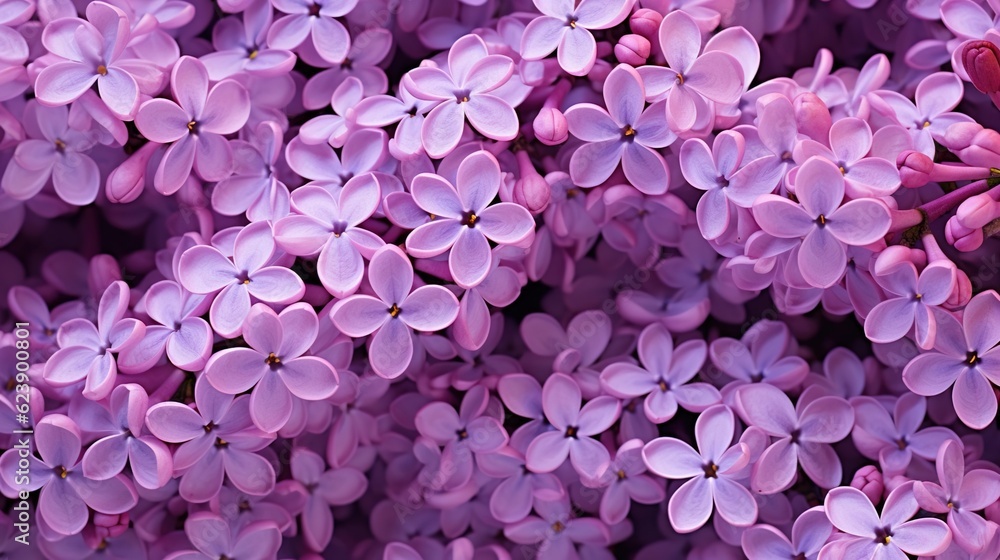 Background with lilac flowers close view. Created with Generative Ai technology.