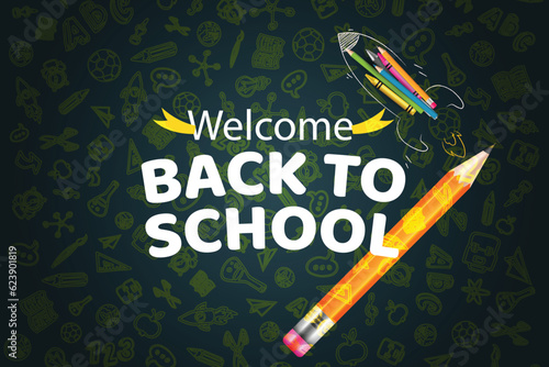 Free vector hand drawn and realistic back to school wallpaper