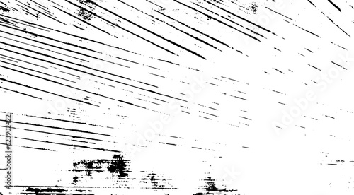 Monochrome texture composed of irregular graphic elements. Distressed uneven grunge background. Abstract vector illustration. Overlay for interesting effect and depth. Isolated on white background.