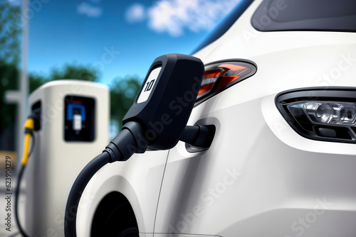 EV charging station for electric car in concept of green energy  © birdmanphoto