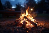 campfire at night in nature