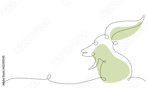 Capricorn zodiac constellation one single hand drawing continues line boho color. Vector stock illustration isolated on white background. Editable stroke line. 