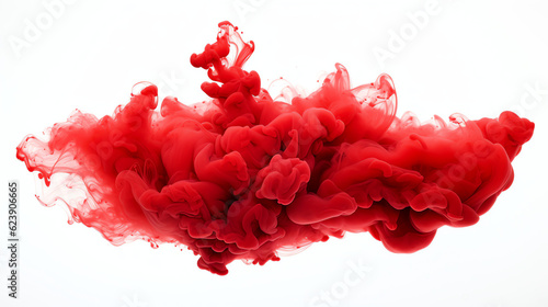 Foto Transparent red smoke cloud isolated - Generative AI