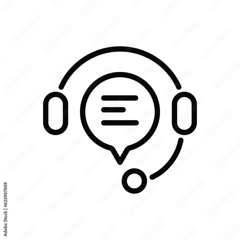 minimal editable stroke hotline icon. flat linear change line thickness simple operator logotype graphic unique design isolated on white. concept of client network for ecommerce and user consultation