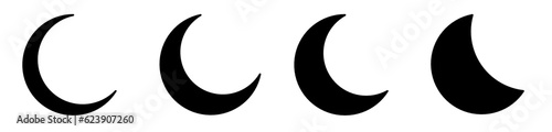 Fotografie, Obraz crescent moon icon set