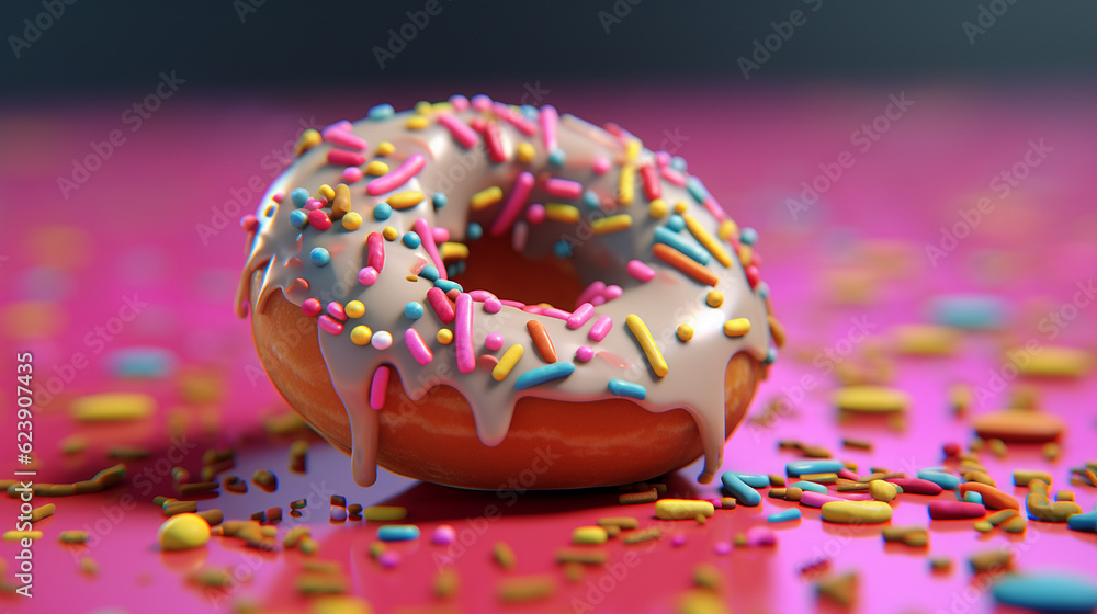 Donuts made sweet doughnut glazed ceramic sugar illustration image AI generated art