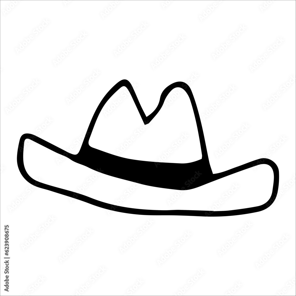 Vector doodle male hat element isolated on white Vector doodle male hat element isolated on white
