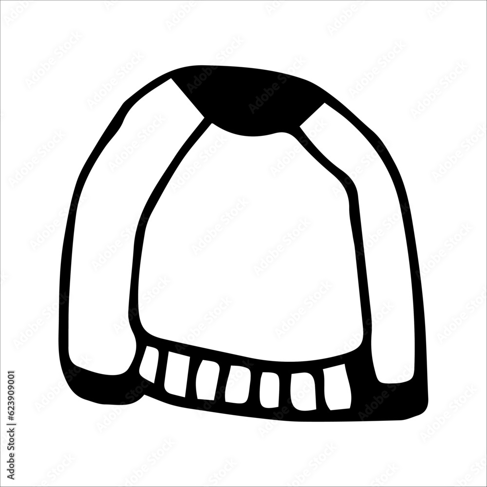 Vector doodle element sweatshirt with cuffs white Vector doodle element sweatshirt with cuffs white