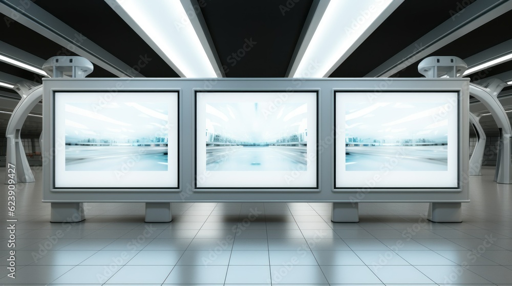 Fototapeta premium Futuristic Minimalist Framed Art Mockup