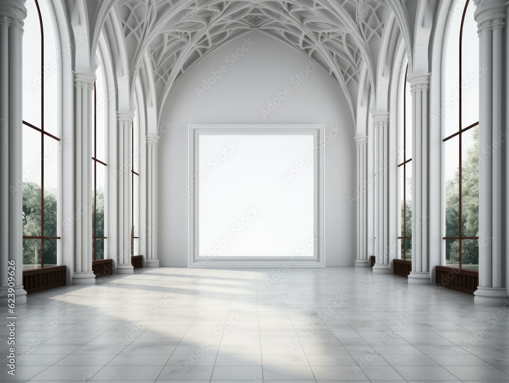 Fototapeta premium Futuristic Minimalist Framed Art Mockup