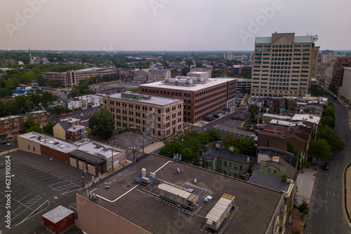 aerial view of Trenton, New Jersey. city hall and downtown
