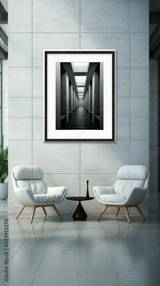 Fototapeta premium Contemporary AI-Enhanced Wall Art Mockup