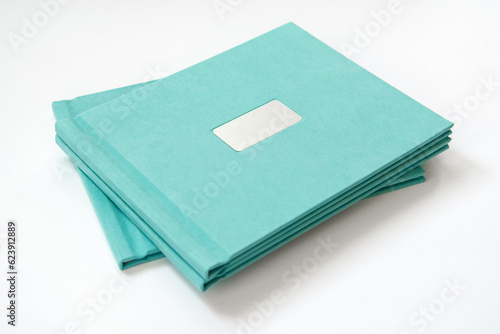 Photo albums with linen hardcover and frame for design and personalization